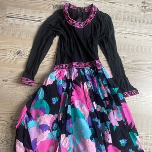 Averardo Bessi Dress Silk Flowers Print Vintage